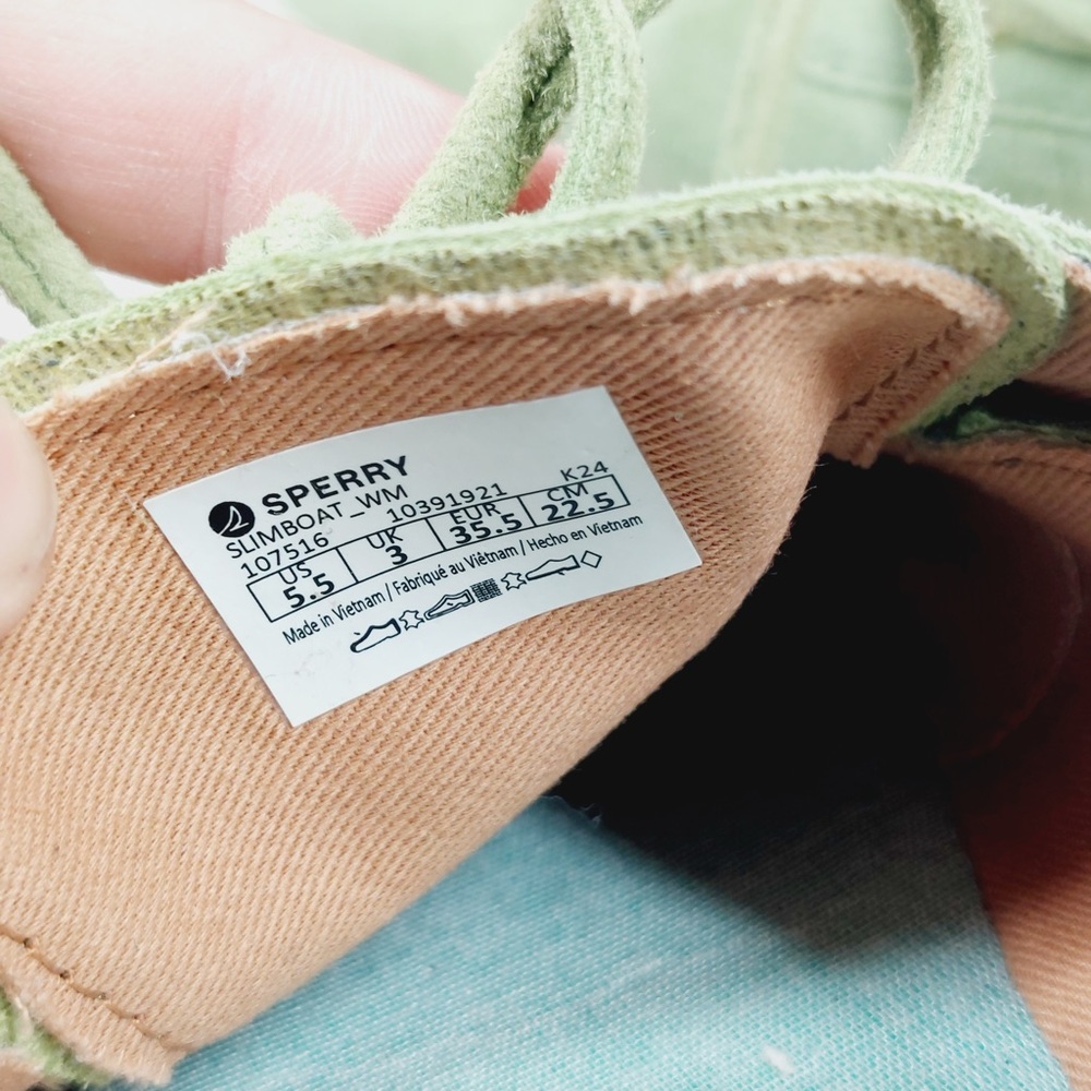 NEW Sperry Slimboat LTT Sneakers Women 5.5 Green Suede Preppy Coastal M554 - Picture 10 of 11